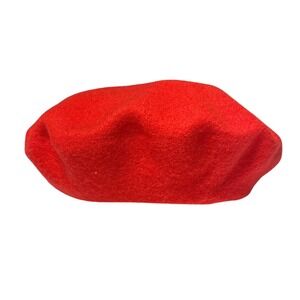 Wyeth Women's Red Wool Blend Beret French Style Felted Hat One Size